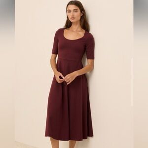 New Pact Organic Scoop Neck Fit N Flare Dress